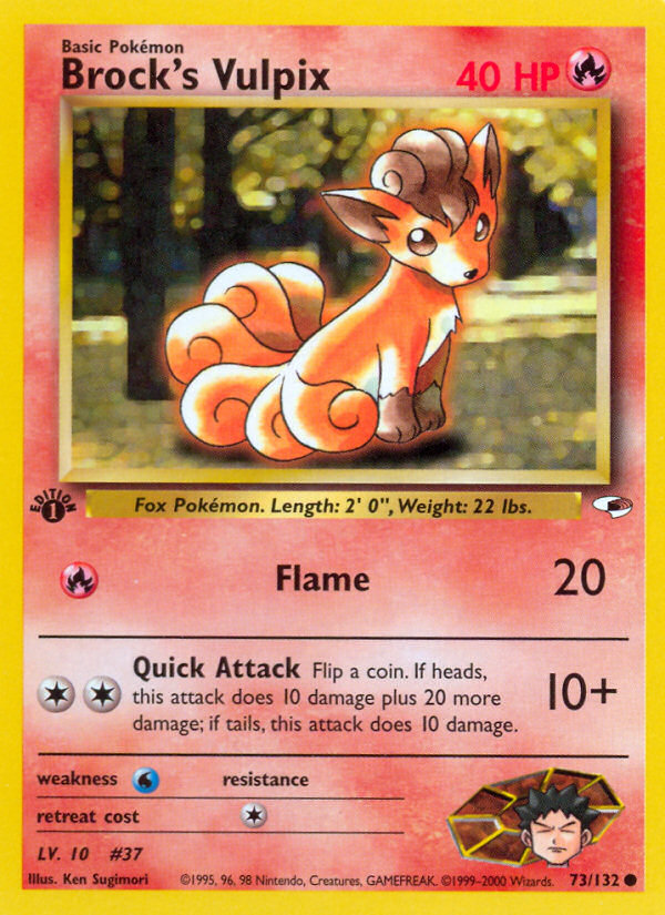 Pokemon | Brock's Vulpix (73/132) [Gym Heroes 1st Edition] | The Nerd Mechant