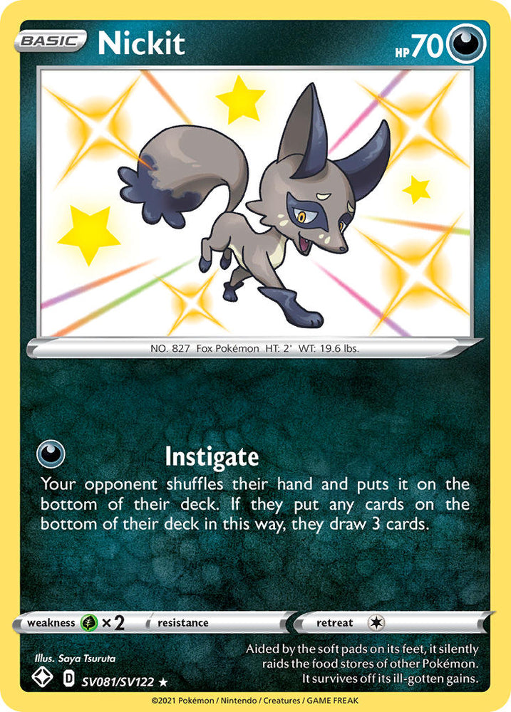 Pokemon | Nickit (SV081/SV122) [Sword & Shield: Shining Fates] | The Nerd Merchant