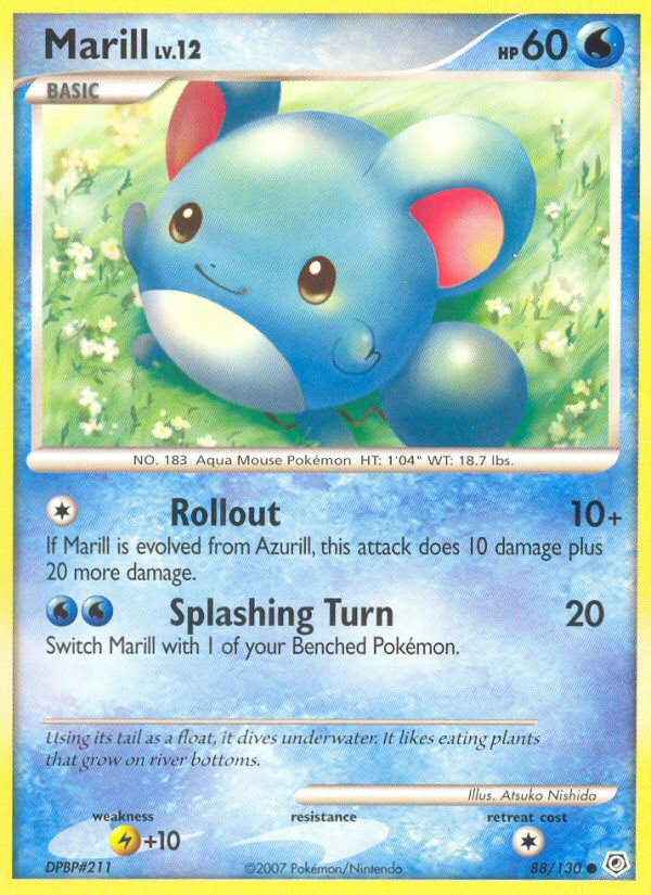 Pokemon | Marill (88/130) [Diamond & Pearl: Base Set] | The Nerd Merchant
