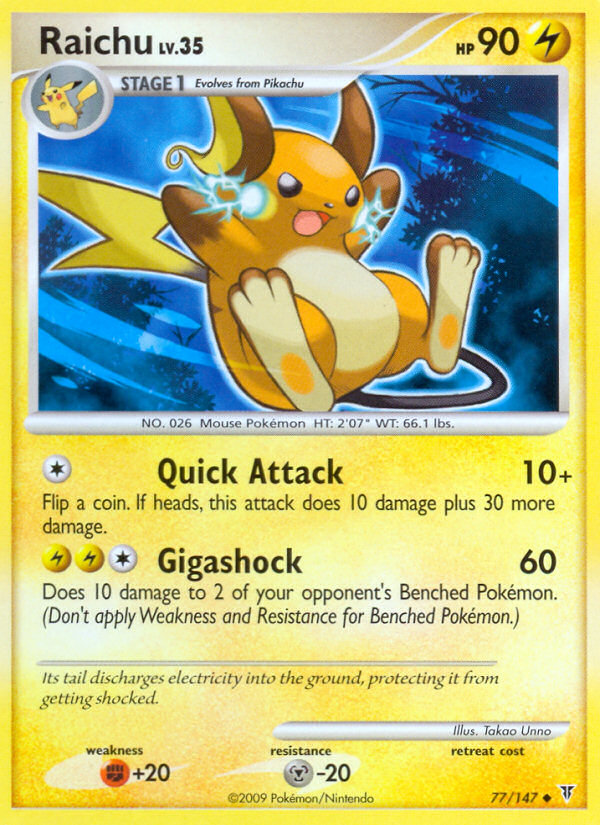 Pokemon | Raichu (77/147) [Platinum: Supreme Victors] | The Nerd Merchant