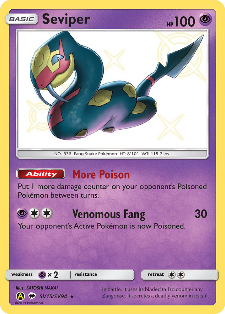 Pokemon | Seviper (SV15/SV94) [Sun & Moon: Hidden Fates - Shiny Vault] | The Nerd Merchant