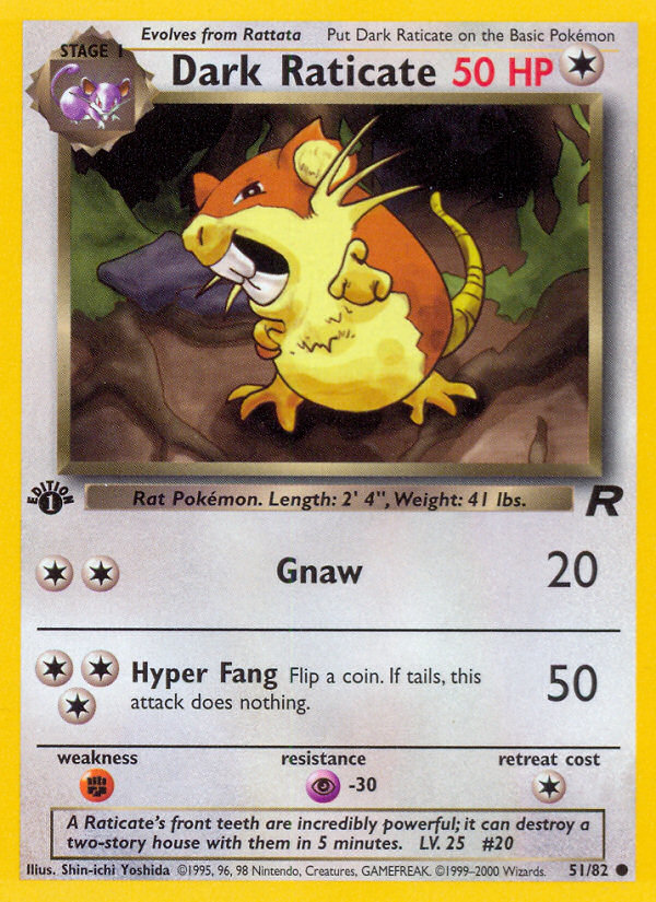 Pokemon | Dark Raticate (51/82) [Team Rocket 1st Edition] | The Nerd Merchant