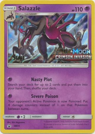 Pokemon | Salazzle (SM73) (Staff Prerelease Promo) [Sun & Moon: Black Star Promos] | The Nerd Merchant