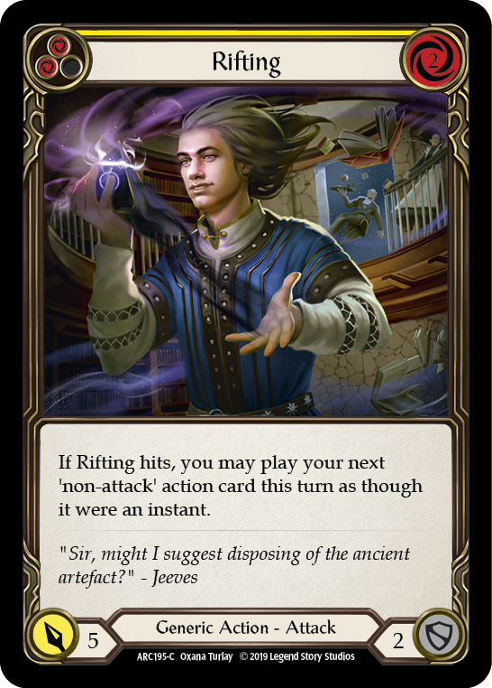 Flesh and Blood TCG | Rifting (Yellow) [ARC195-C] (Arcane Rising)  1st Edition Rainbow Foil | The Nerd Merchant