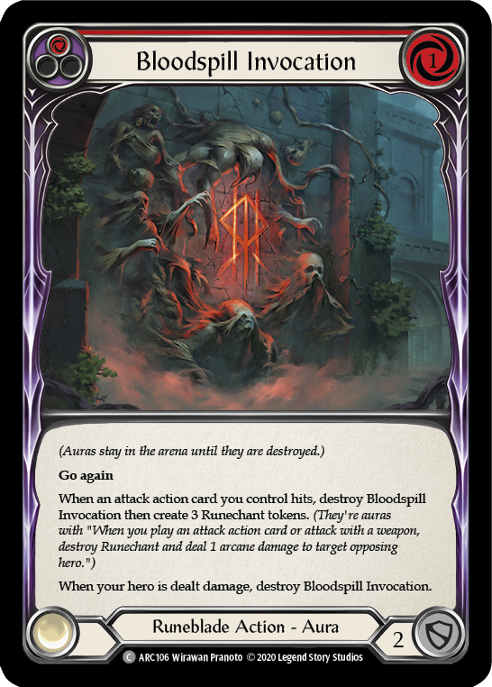Flesh and Blood TCG | Bloodspill Invocation (Red) [U-ARC106] (Arcane Rising Unlimited)  Unlimited Rainbow Foil | The Nerd Merchant
