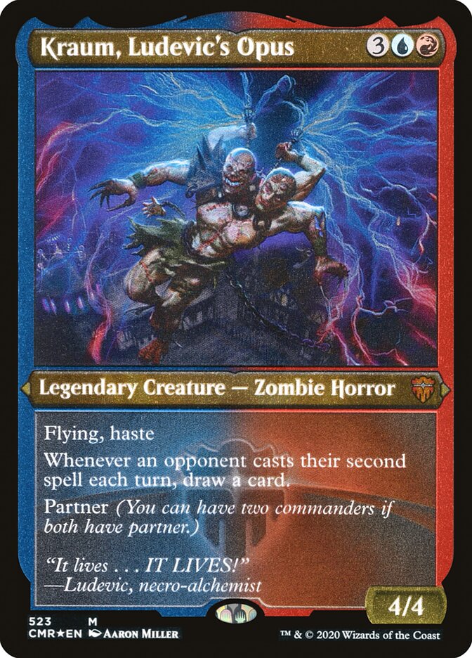 Magic | Kraum, Ludevic's Opus (Etched) [Commander Legends] | The Nerd Merchant