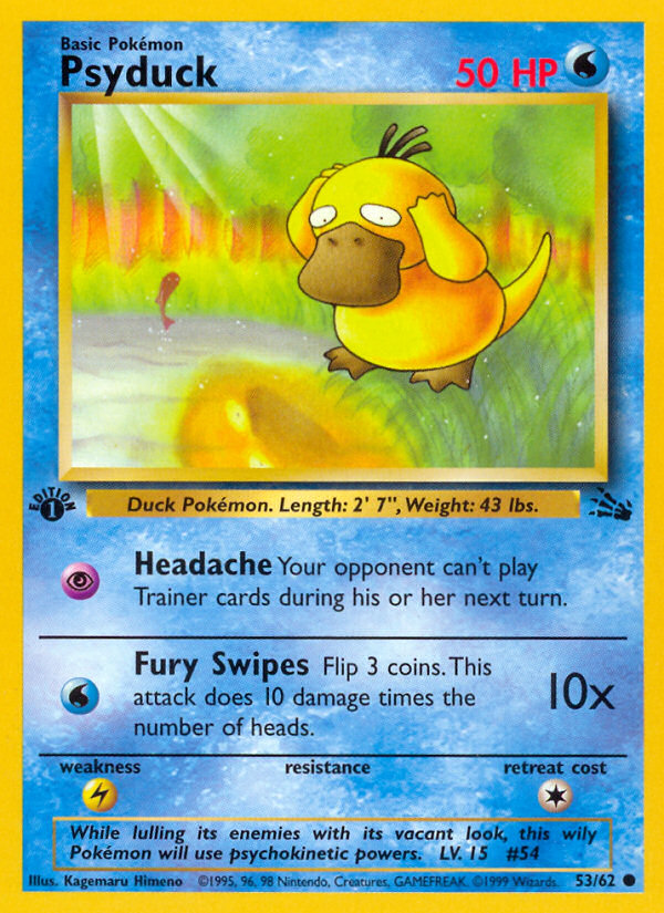 Pokemon | Psyduck (53/62) [Fossil 1st Edition] | The Nerd Merchant