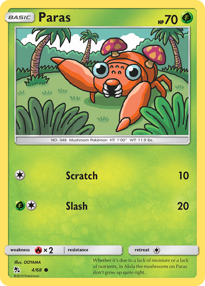 Pokemon | Paras (4/68) [Sun & Moon: Hidden Fates] | The Nerd Merchant