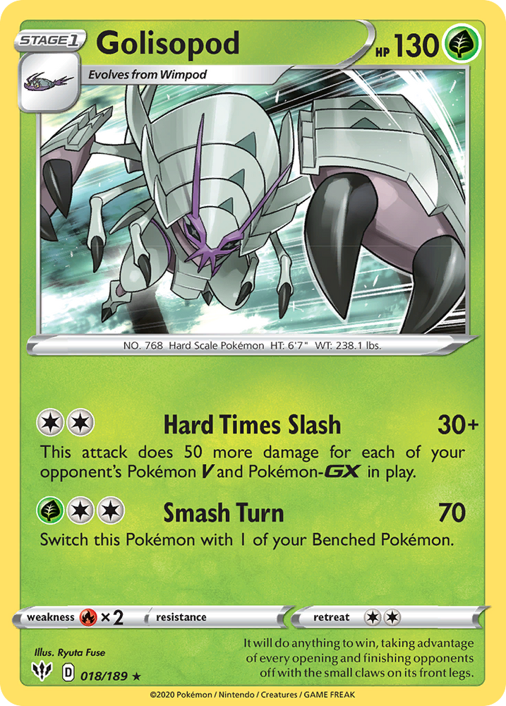 Pokemon | Golisopod (018/189) [Sword & Shield: Darkness Ablaze] | The Nerd Merchant