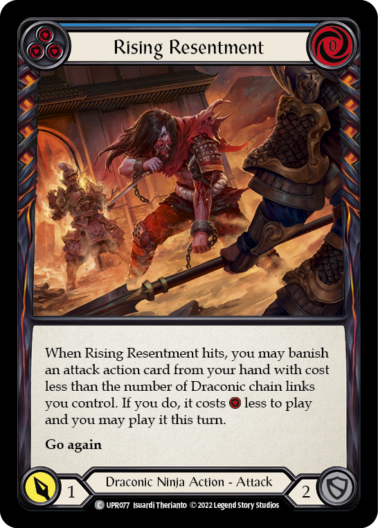 Flesh and Blood TCG | Rising Resentment (Blue) [UPR077] (Uprising)  Rainbow Foil | The Nerd Merchant