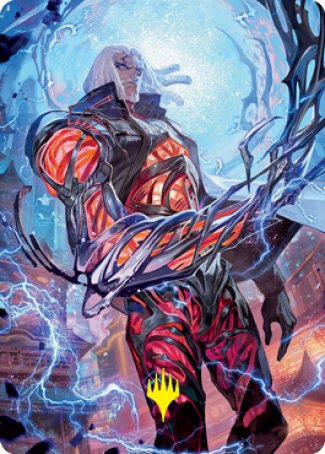 Magic | Tezzeret, Betrayer of Flesh Art Card (Gold-Stamped Signature) [Kamigawa: Neon Dynasty Art Series] | The Nerd Merchant