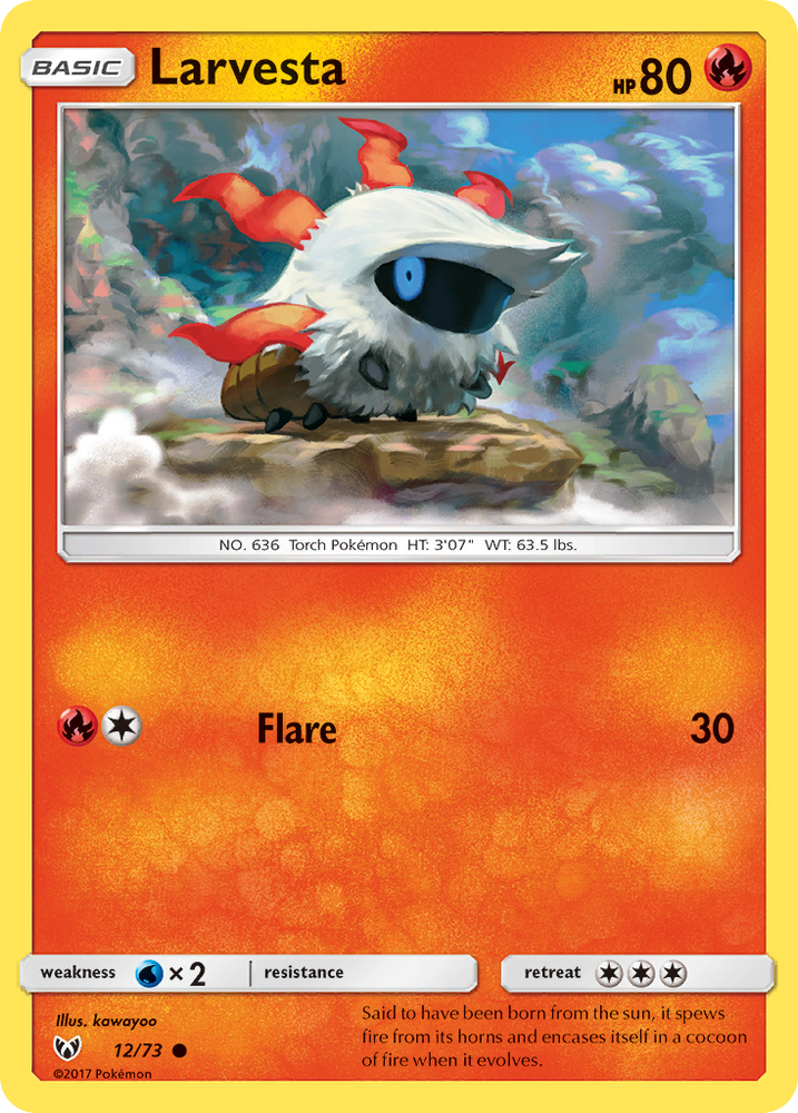 Pokemon | Larvesta (12/73) [Sun & Moon: Shining Legends] | The Nerd Merchant