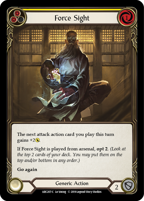 Flesh and Blood TCG | Force Sight (Yellow) [ARC207-C] (Arcane Rising)  1st Edition Normal | The Nerd Merchant