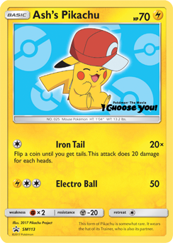 Pokemon | Ash's Pikachu (SM113) [Sun & Moon: Black Star Promos] | The Nerd Merchant