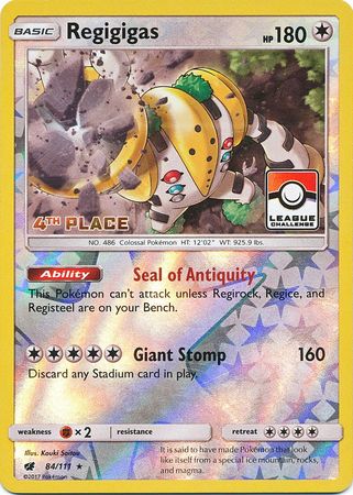 Pokemon | Regigigas (84/111) (League Promo 4th Place) [Sun & Moon: Crimson Invasion] | The Nerd Merchant