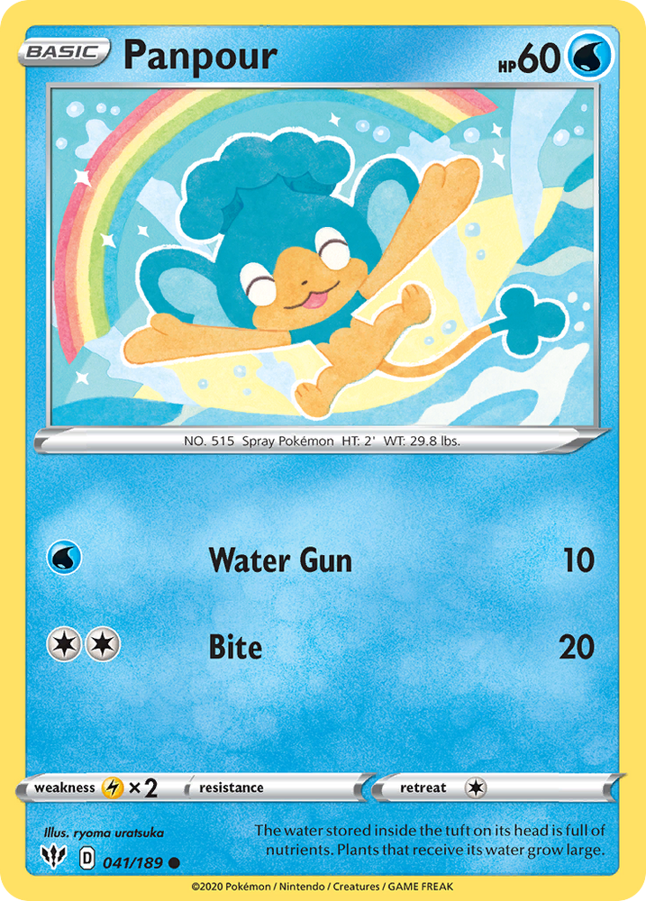 Pokemon | Panpour (041/189) [Sword & Shield: Darkness Ablaze] | The Nerd Merchant