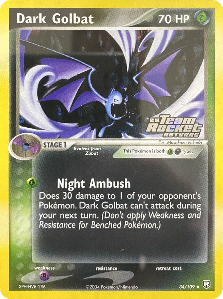 Pokemon | Dark Golbat (34/109) (Stamped) [EX: Team Rocket Returns] | The Nerd Merchant