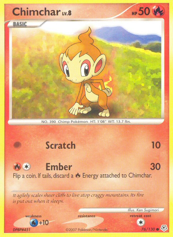 Pokemon | Chimchar (76/130) [Diamond & Pearl: Base Set] | The Nerd Merchant
