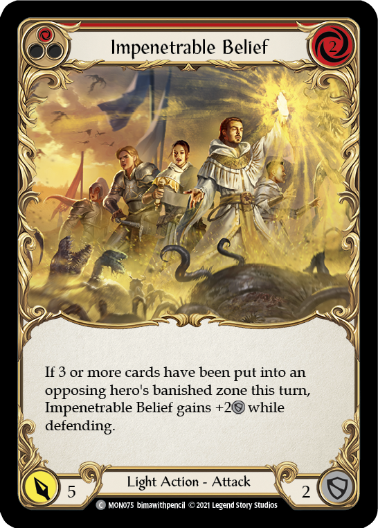 Flesh and Blood TCG | Impenetrable Belief (Red) [MON075] (Monarch)  1st Edition Normal | The Nerd Merchant