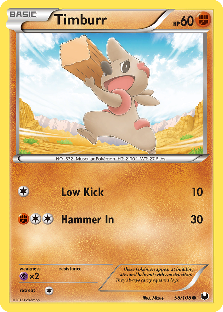 Pokemon | Timburr (58/108) [Black & White: Dark Explorers] | The Nerd Merchant