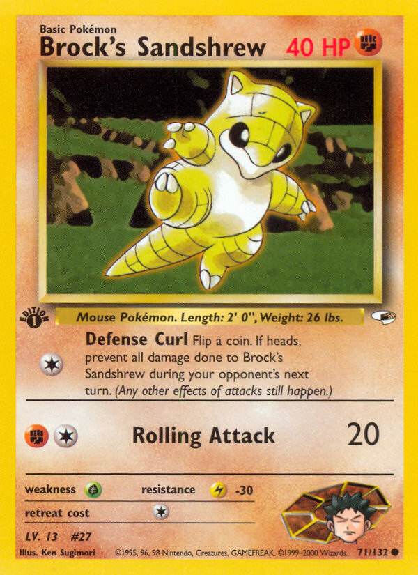Pokemon | Brock's Sandshrew (71/132) [Gym Heroes 1st Edition] | The Nerd Mechant