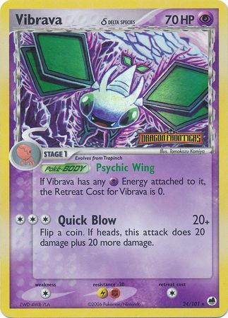 Pokemon | Vibrava (24/101) (Delta Species) (Stamped) [EX: Dragon Frontiers] | The Nerd Merchant