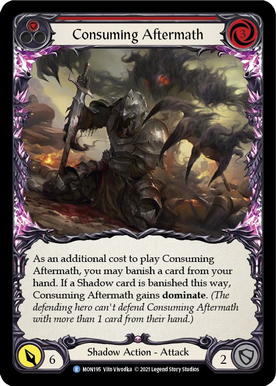 Flesh and Blood TCG | Consuming Aftermath (Red) [MON195-RF] (Monarch)  1st Edition Rainbow Foil | The Nerd Merchant