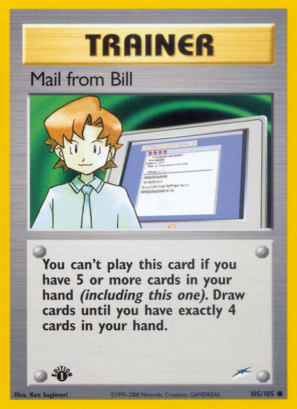 Pokemon | Mail from Bill (105/105) [Neo Destiny 1st Edition] | The Nerd Merchant