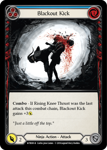 Flesh and Blood TCG | Blackout Kick (Blue) [WTR091-R] (Welcome to Rathe)  Alpha Print Rainbow Foil | The Nerd Merchant