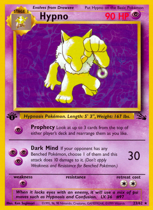 Pokemon | Hypno (23/62) [Fossil 1st Edition] | The Nerd Merchant