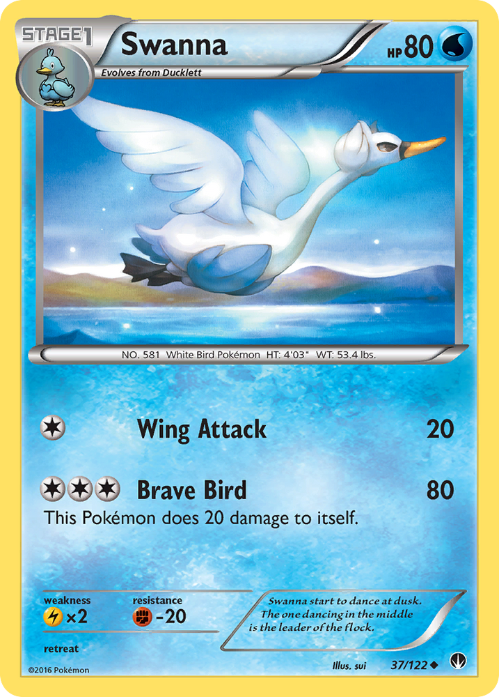 Pokemon | Swanna (37/122) [XY: BREAKpoint] | The Nerd Merchant