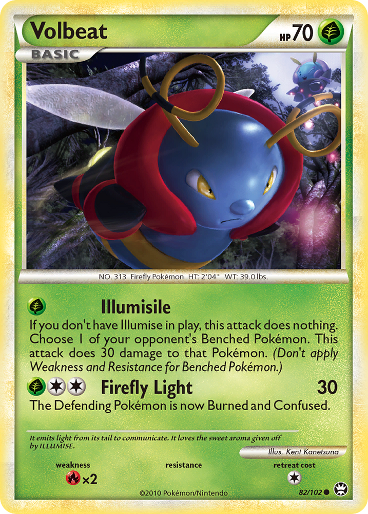 Pokemon | Volbeat (82/102) [HeartGold & SoulSilver: Triumphant] | The Nerd Merchant