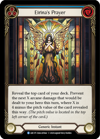 Flesh and Blood TCG | Eirina's Prayer (Blue) [U-ARC175] (Arcane Rising Unlimited)  Unlimited Rainbow Foil | The Nerd Merchant