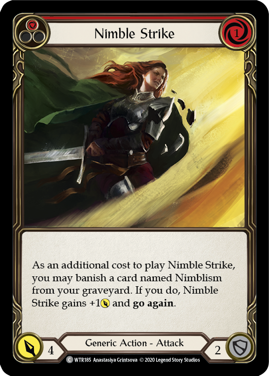 Flesh and Blood TCG | Nimble Strike (Red) [U-WTR185] (Welcome to Rathe Unlimited)  Unlimited Rainbow Foil | The Nerd Merchant