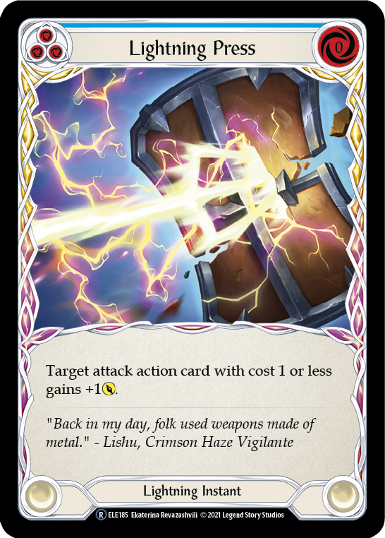 Flesh and Blood TCG | Lightning Press (Blue) [U-ELE185] (Tales of Aria Unlimited)  Unlimited Rainbow Foil | The Nerd Merchant