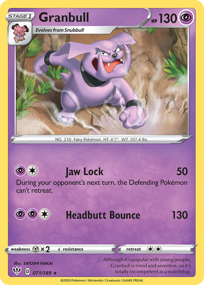 Pokemon | Granbull (071/189) [Sword & Shield: Darkness Ablaze] | The Nerd Merchant