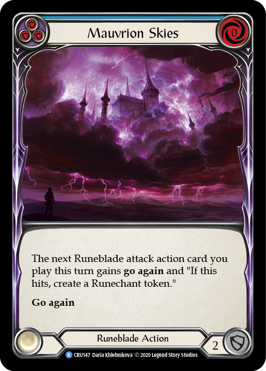 Flesh and Blood TCG | Mauvrion Skies (Blue) [CRU147] (Crucible of War)  1st Edition Rainbow Foil | The Nerd Merchant