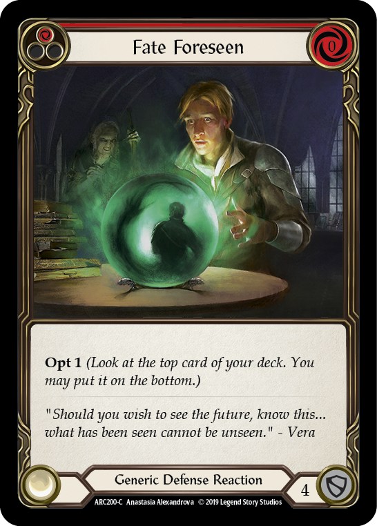 Flesh and Blood TCG | Fate Foreseen (Red) [ARC200-C] (Arcane Rising)  1st Edition Rainbow Foil | The Nerd Merchant