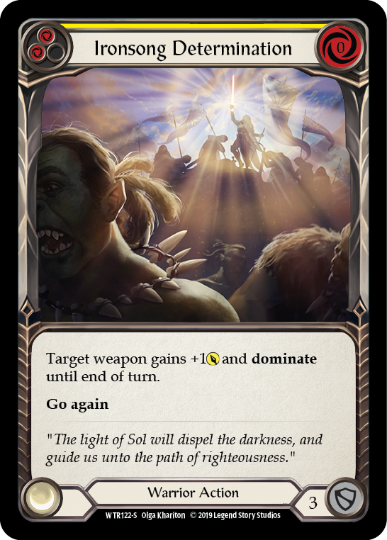 Flesh and Blood TCG | Ironsong Determination [WTR122-S] (Welcome to Rathe)  Alpha Print Normal | The Nerd Merchant