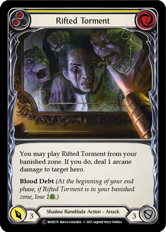 Flesh and Blood TCG | Rifted Torment (Yellow) [U-MON178-RF] (Monarch Unlimited)  Unlimited Rainbow Foil | The Nerd Merchant