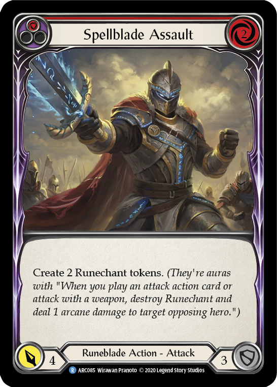 Flesh and Blood TCG | Spellblade Assault (Red) [U-ARC085] (Arcane Rising Unlimited)  Unlimited Rainbow Foil | The Nerd Merchant