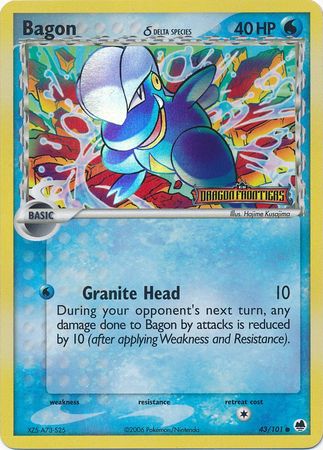 Pokemon | Bagon (43/101) (Delta Species) (Stamped) [EX: Dragon Frontiers] | The Nerd Merchant