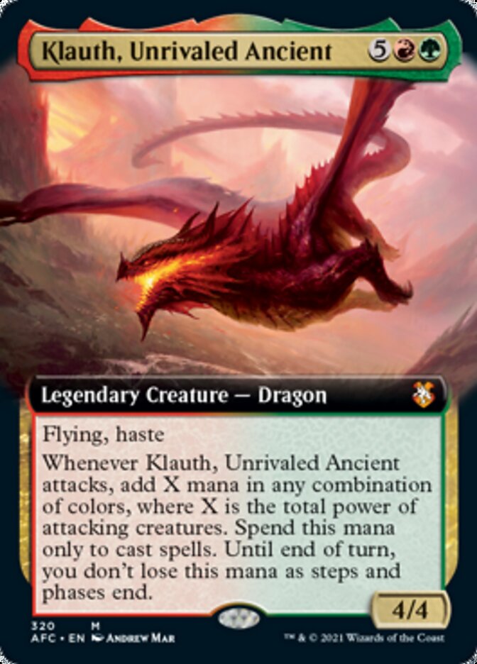 Magic | Klauth, Unrivaled Ancient (Extended Art) [Dungeons & Dragons: Adventures in the Forgotten Realms Commander] | The Nerd Merchant