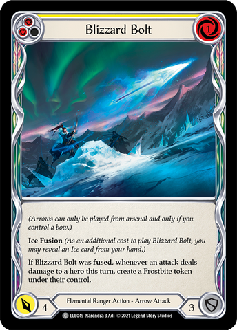 Flesh and Blood TCG | Blizzard Bolt (Yellow) [ELE045] (Tales of Aria)  1st Edition Rainbow Foil | The Nerd Merchant