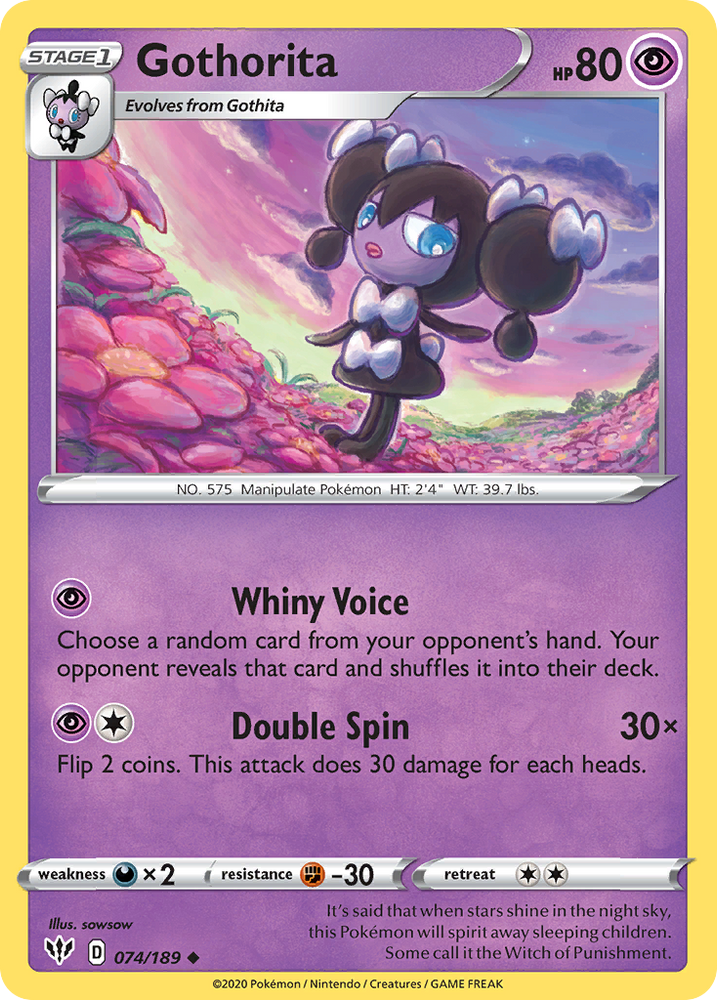 Pokemon | Gothorita (074/189) [Sword & Shield: Darkness Ablaze] | The Nerd Merchant