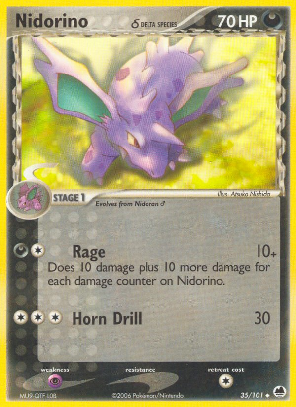 Pokemon | Nidorino (35/101) (Delta Species) [EX: Dragon Frontiers] | The Nerd Merchant
