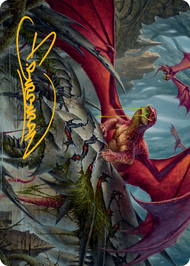 Magic | Hoarding Broodlord Art Card (Gold-Stamped Signature) [March of the Machine Art Series] | The Nerd Merchant