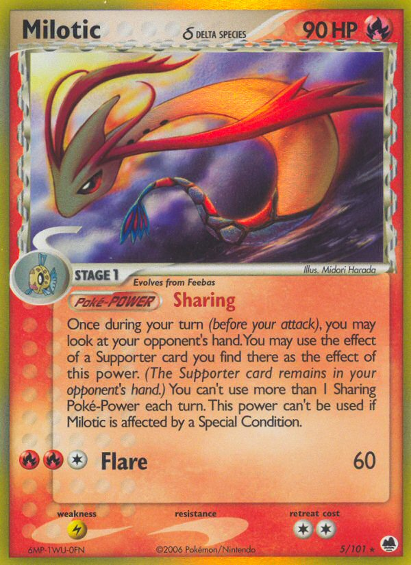 Pokemon | Milotic (5/101) (Delta Species) [EX: Dragon Frontiers] | The Nerd Merchant