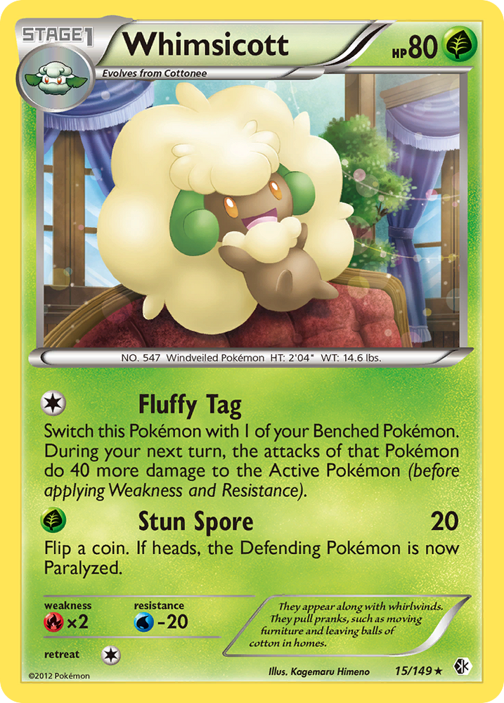 Pokemon | Whimsicott (15/149) [Black & White: Boundaries Crossed] | The Nerd Merchant
