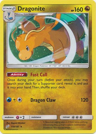 Pokemon | Dragonite (119/181) (Cosmos Holo) [Sun & Moon: Team Up] | The Nerd Merchant